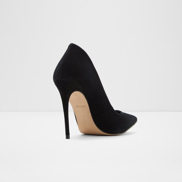 Aldo Cassedy Black Suede High Heel Pumps Womens Size 8 Nubuck Leather - Picture 2 of 11